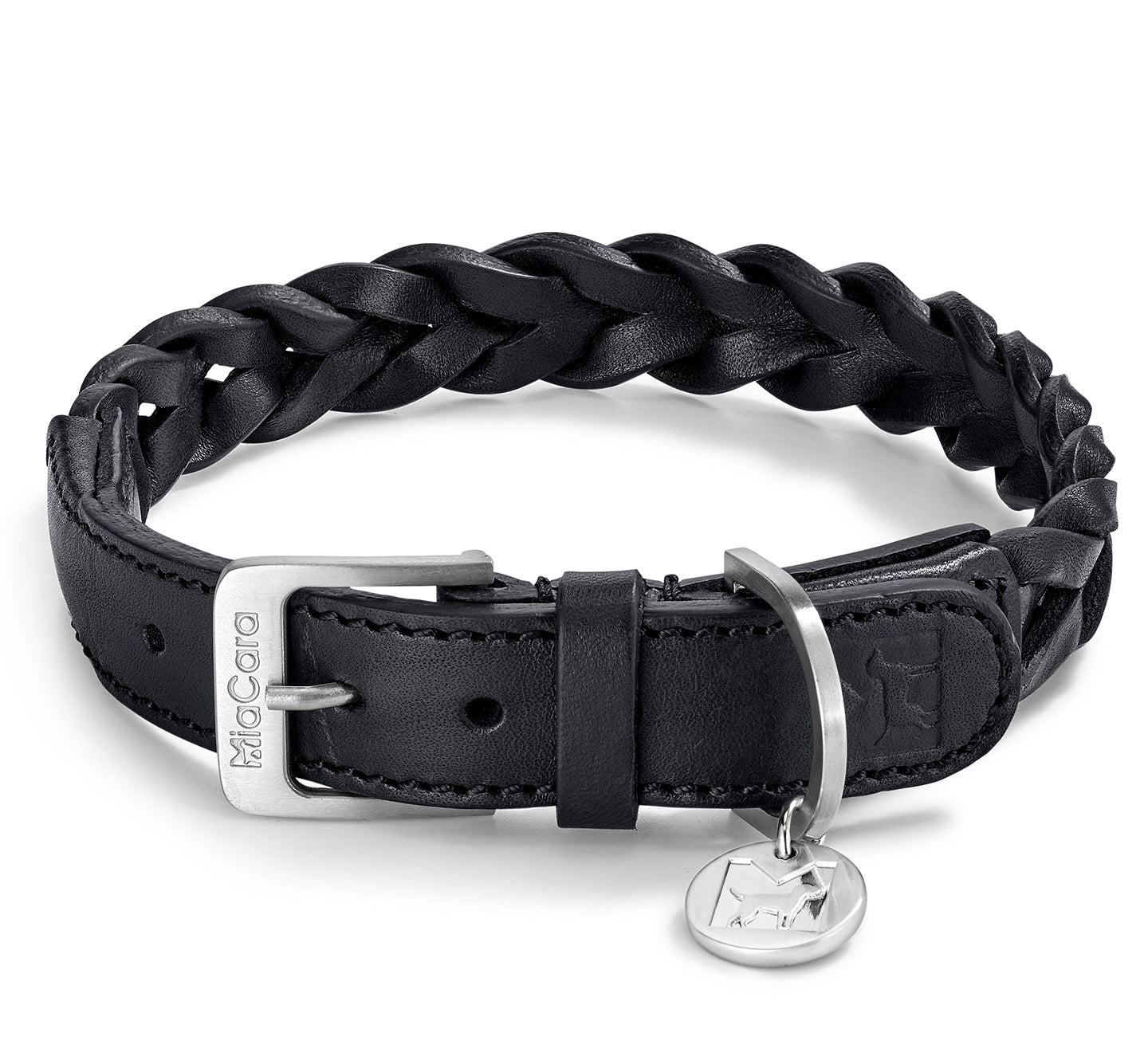 BERGAMO Braided Leather Dog Collar