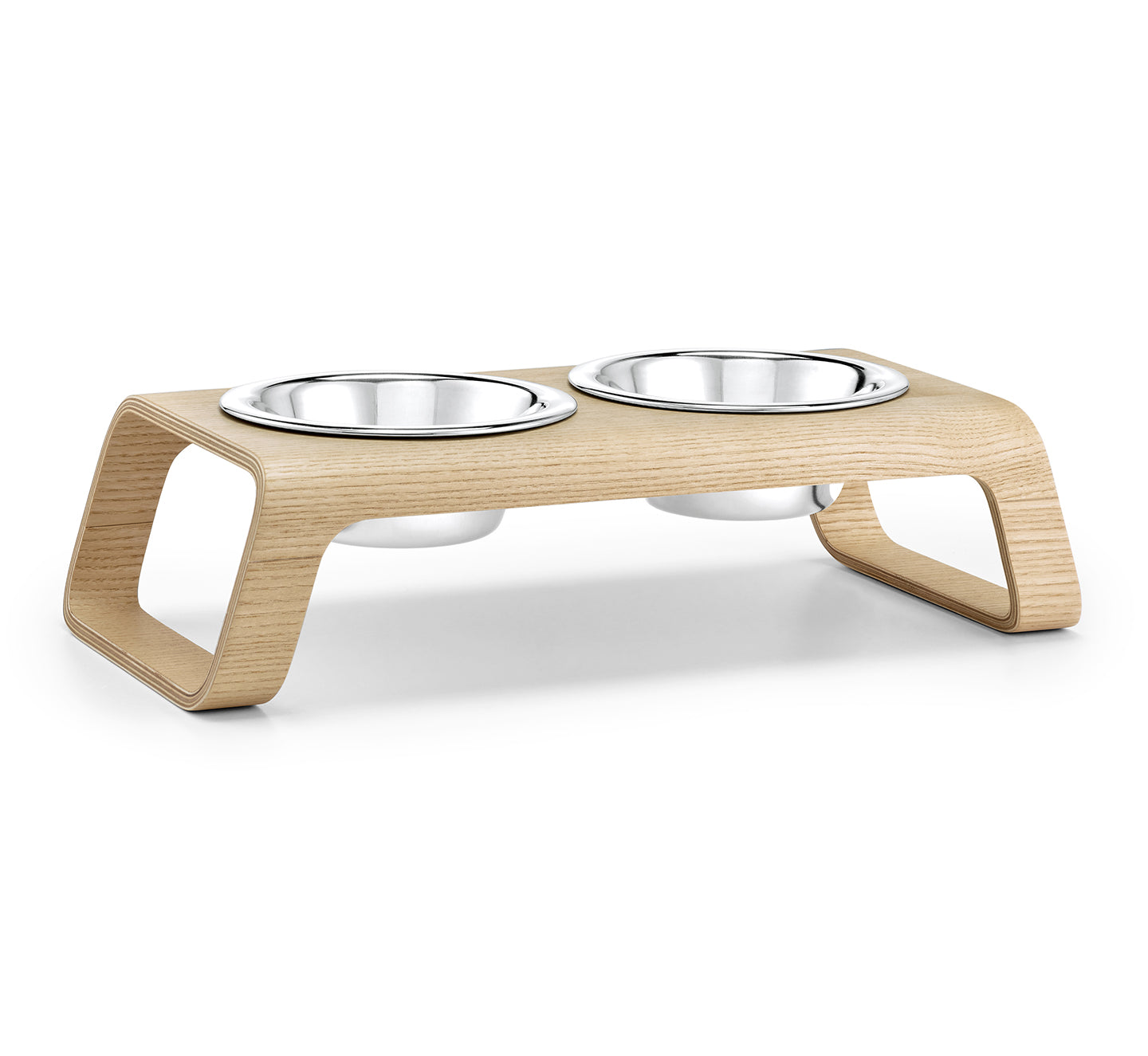 DESCO Wood Dog & Cat Feeder with Stainless Steel Bowls