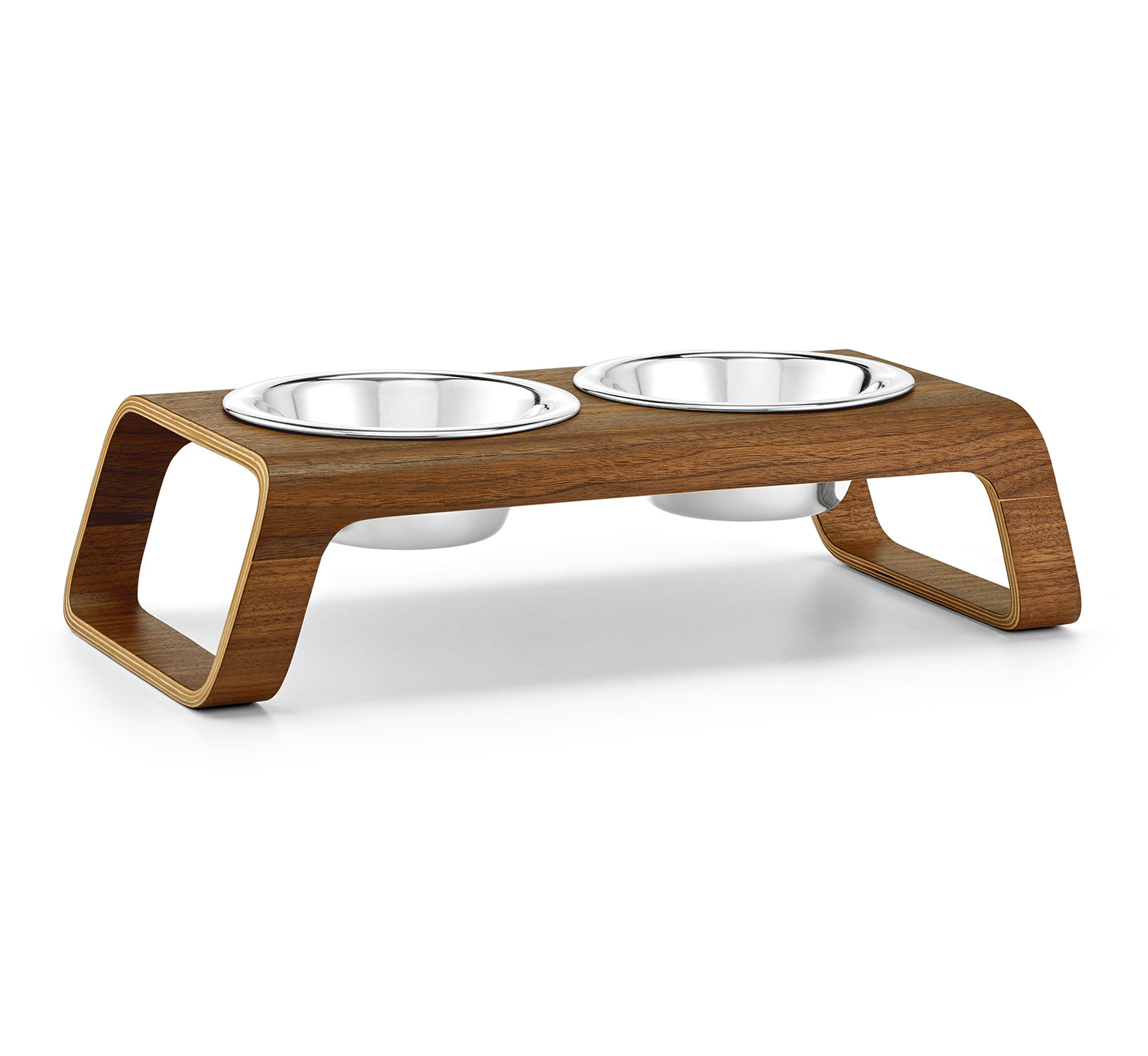 DESCO Wood Dog & Cat Feeder with Stainless Steel Bowls