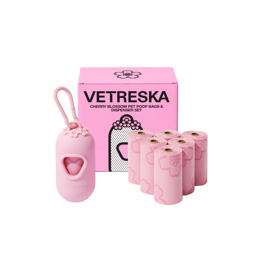 Cherry Blossom Pet Poop Bags & Dispenser