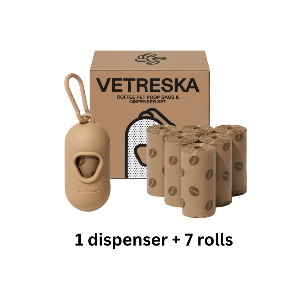 Coffee Pet Poop Bags & Dispenser